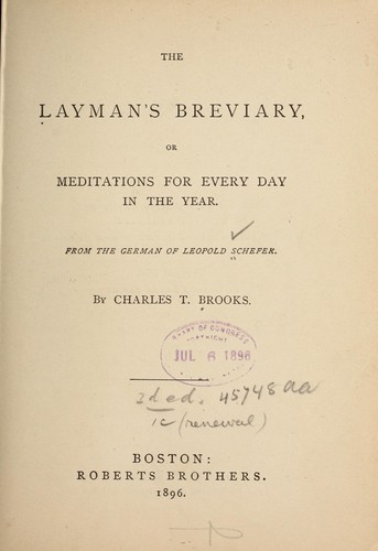 Cover for The layman's breviary