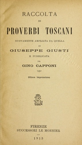 Cover for Raccolta di proverbi toscani