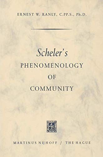 Cover for Scheler's Phenomenology of Community