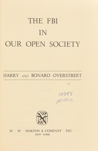 Cover for The FBI in our open society