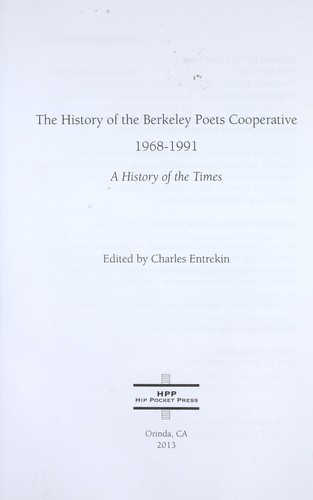 Cover for The history of the Berkeley Poets Cooperative, 1968-1991