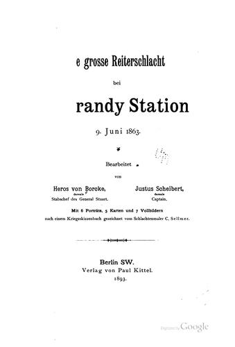 Cover for Die grosse reiterschlacht bei Brandy Station, 9. juni, 1863.