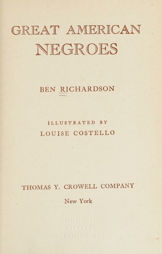 Cover for Great Amrican Negroes