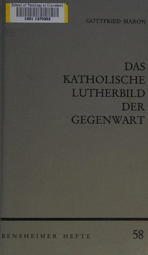 Cover for Das Katholische Lutherbild der Gegenwart