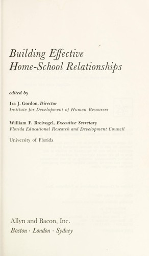 Cover for Building effective home-school relationships