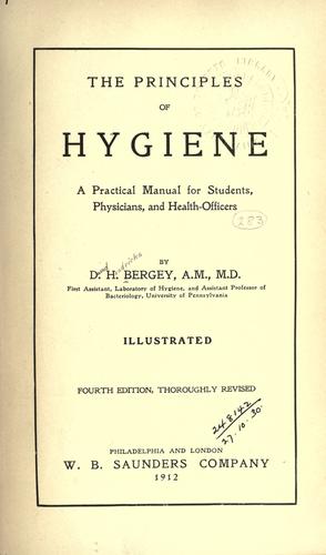 Cover for The principles of hygiene