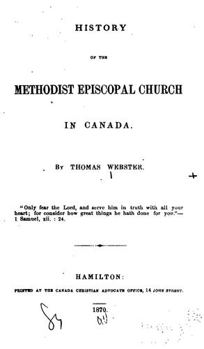 Cover for History of the Methodist Episcopal church in Canada.