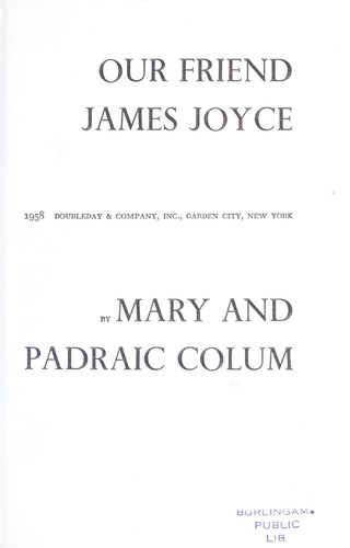 Cover for Our friend James Joyce