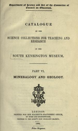 Cover for Catalogue of the science collections for teaching and research in the South Kensington Museum ...