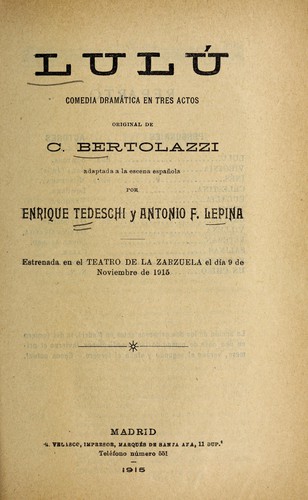Cover for Lulú