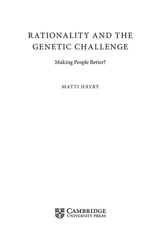 Cover for Rationality and the genetic challenge