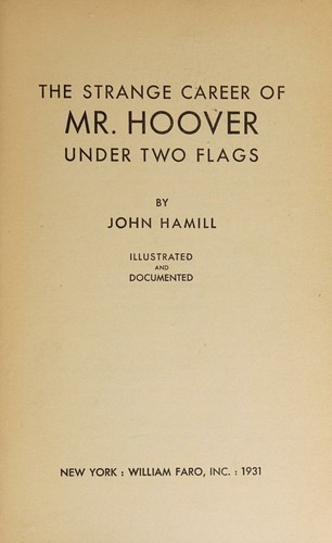 Cover for The strange career of Mr. Hoover under two flags