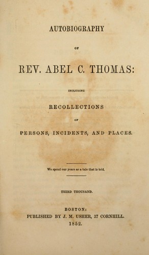 Cover for Autobiography of Rev. Abel C. Thomas