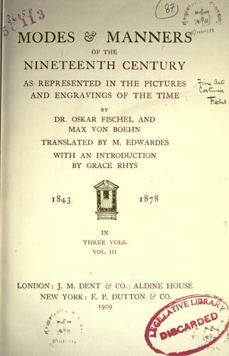 Cover for Modes & manners of the nineteenth century, as represented in the pictures and engravings of the time