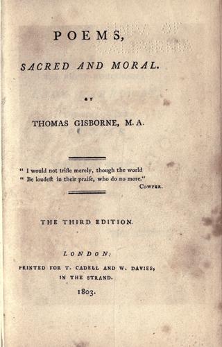 Cover for Poems, sacred and moral