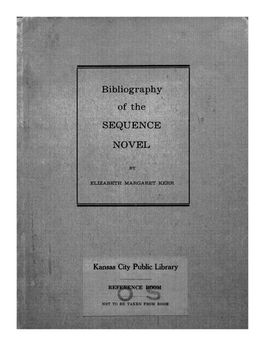 Cover for Bibliography of the sequence novel.