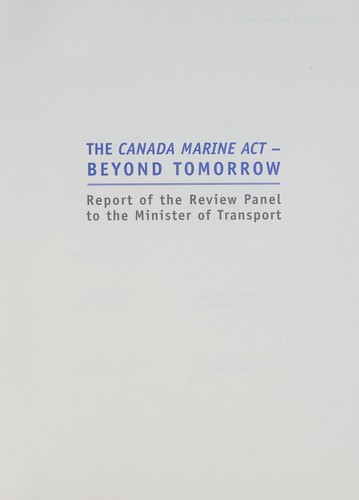Cover for The Canada Marine Act