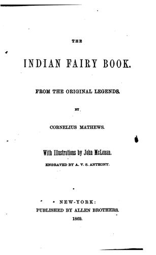 Cover for The Indian Fairy Book: From the Original Legends