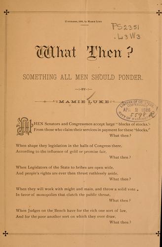Cover for What then?