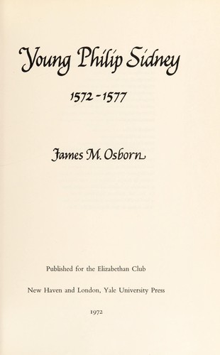 Cover for Young Philip Sidney, 1572-1577