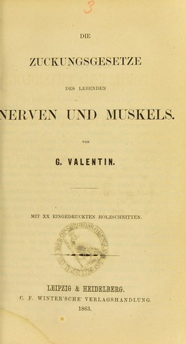 Cover for Die Zuckungsgesetze des lebenden Nerven und Muskels