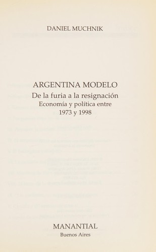 Cover for Argentina modelo