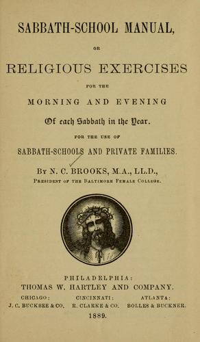 Cover for Sabbath-school manual, or religious exercises for the morning and evening of each Sabbath in the year