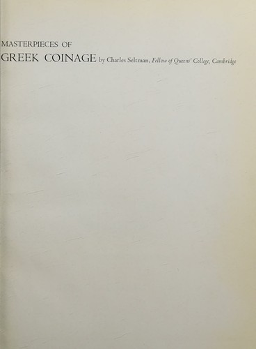 Cover for Masterpieces of Greek coinage