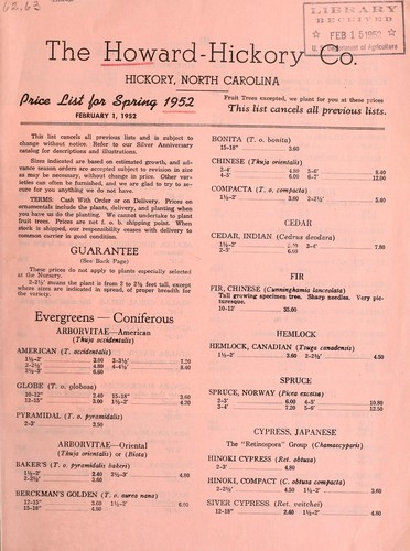 Cover for Price list for spring 1948