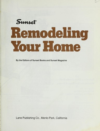 Cover for Home Remodeling