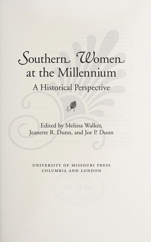 Cover for Southern women at the millennium