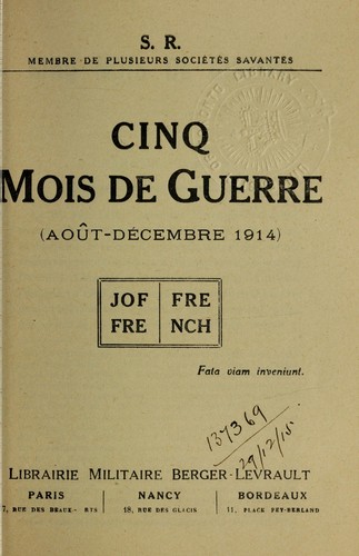 Cover for Cinq mois de guerre