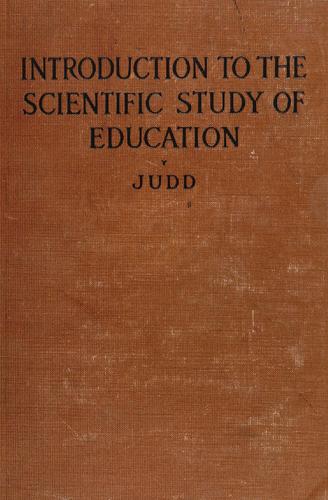 Cover for Introduction to the scientific study of education