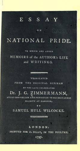 Cover for Essay on national pride.