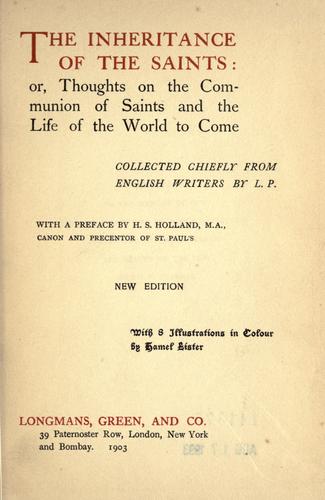 Cover for The Inheritance of the saints