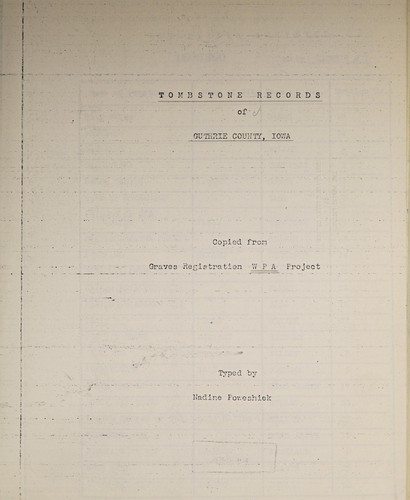 Cover for Tombstone records of Guthrie County, Iowa