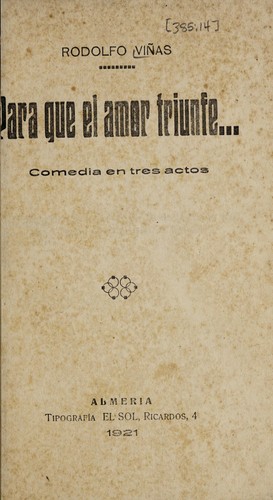 Cover for Para que el amor triunfe--