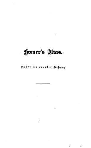 Cover for Homer: Ilias, erster bis Neunter Gesang