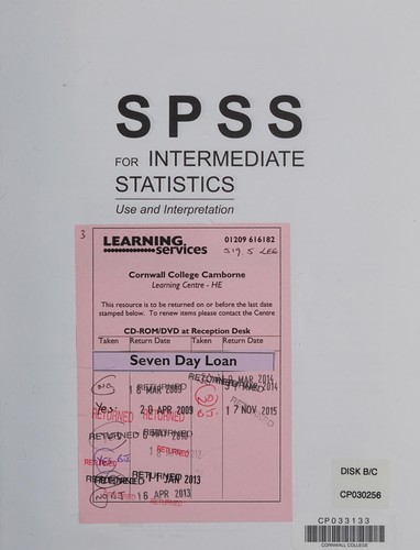 Cover for SPSS for intermediate statistics