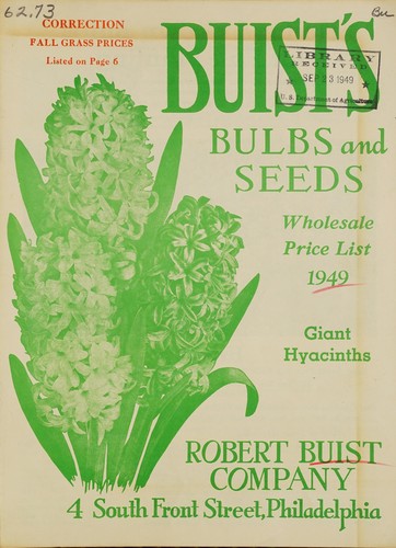 Cover for Buist's bulbs and seeds
