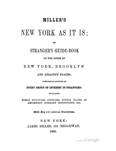 Cover for Miller's New York as it is: or stranger's guide-book to the cities of New York, Brooklyn and ...