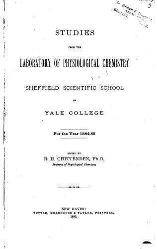 Cover for Studies from the Laboratory of Physiological Chemistry: Shef-field ...