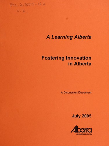 Cover for Fostering innovation in Alberta