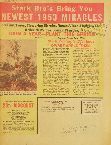 Cover for Stark Bro's bring you newest 1953 miracles