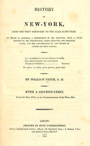 Cover for History of New-York