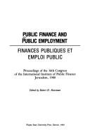 Cover for Public Finance and Public Employment