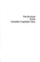 Cover for The structure of the Canadian capitalist class