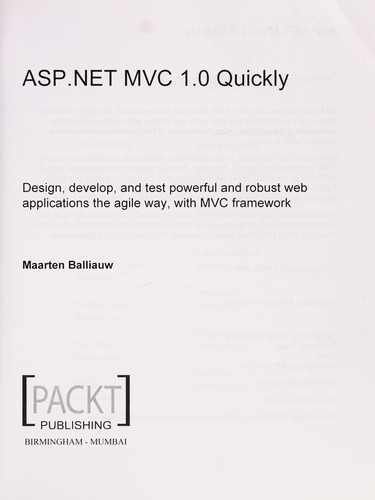Cover for ASP.NET MVC 1.0 quickly