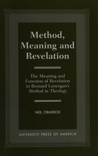 Cover for Method, meaning, and revelation