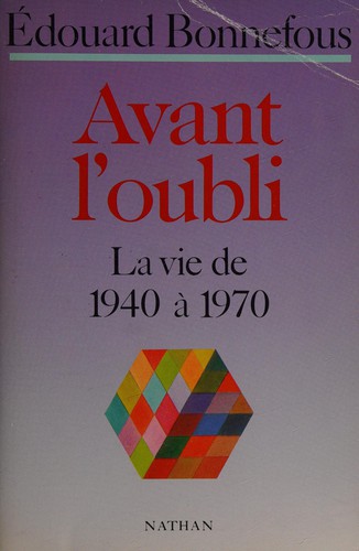 Cover for Avant l'oubli